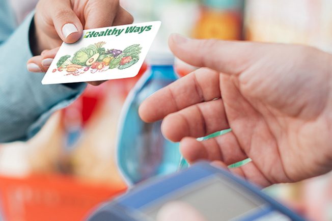 Woman at the store checkout